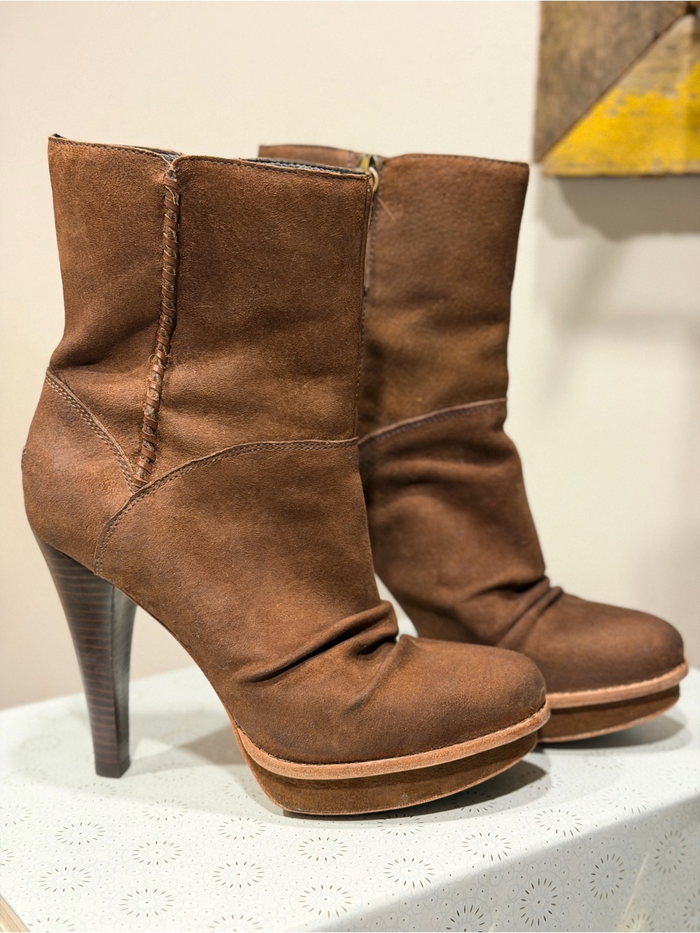 UGG Bianka Suede High Heeled Boots SIZE 8.5